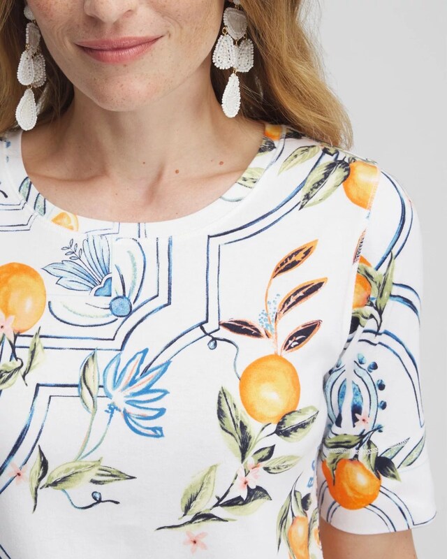 Tropical Jewel Neck Tee - image 4